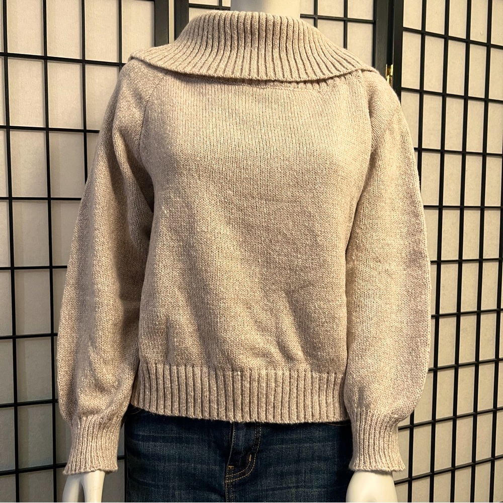Shein Soft Heather Tan Knitted Turtleneck Sweater - Picture 4 of 12